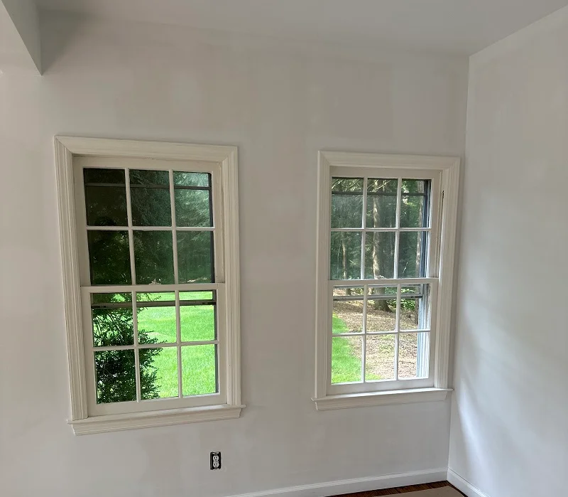 Interior view of a wood double hung window in Greenwich, CT